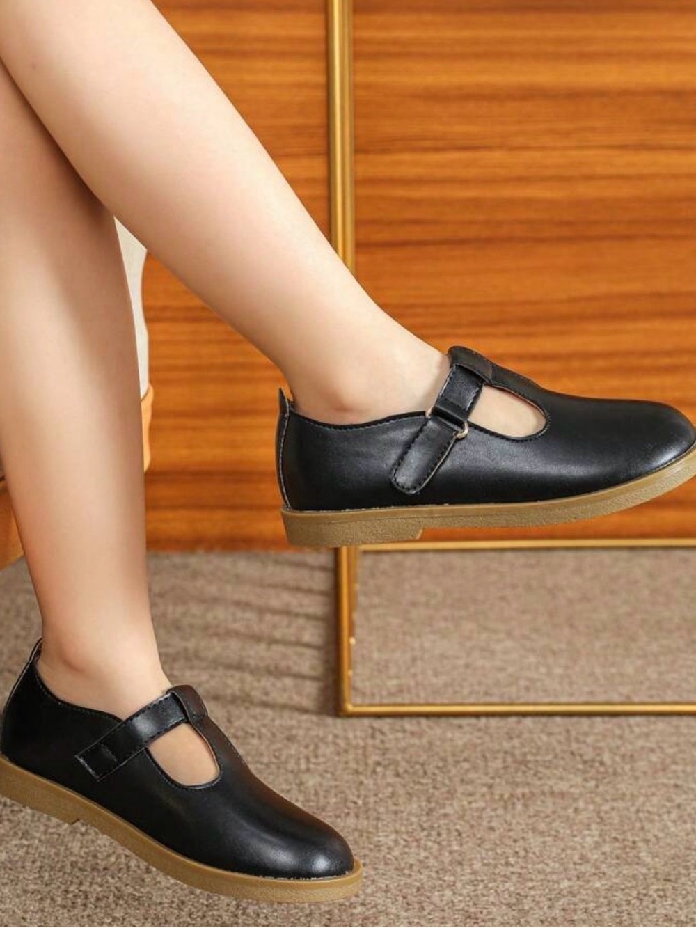 Black Mary Jane Casual Flats for Women